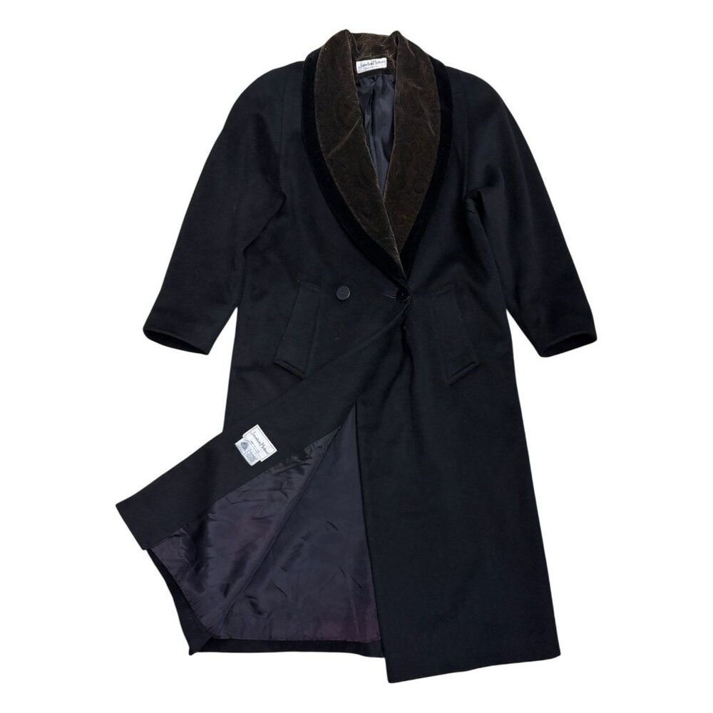 VINTAGE JONATHAN MICHAEL Pure Wool Long Trench Retro Pea Coat Womens Large